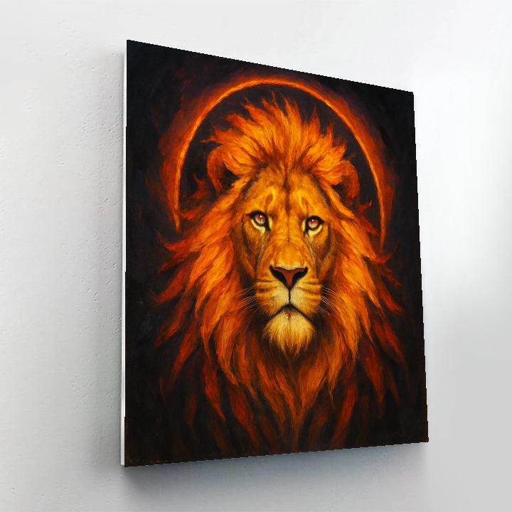 Solar Crowned Lion Majesty paint by numbers