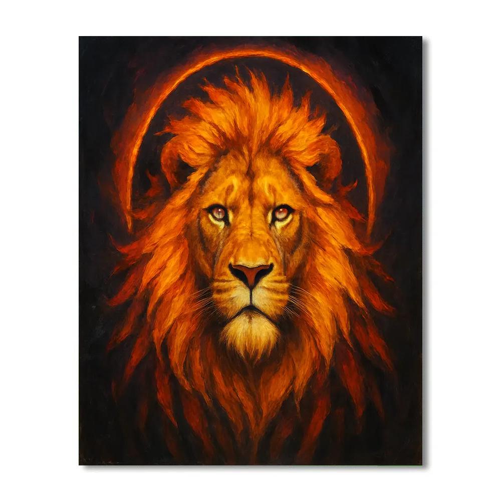 Solar Crowned Lion Majesty paint by numbers