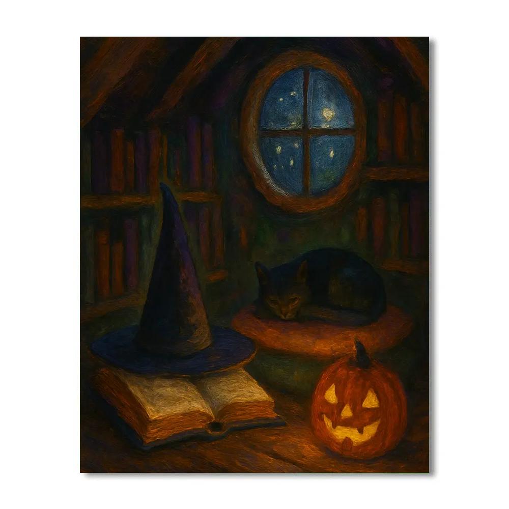 Moonlit Library Coven Corner DIY paint by numbers