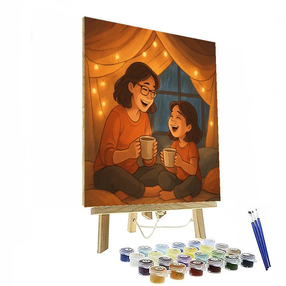 Rainy Day Blanket Fort With Mom Paint by numbers kits