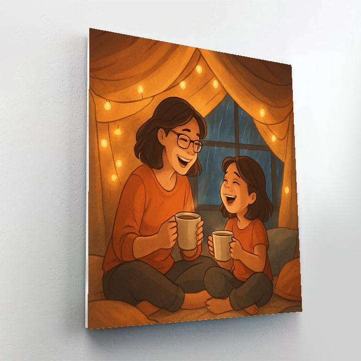 Rainy Day Blanket Fort With Mom Paint by numbers kits