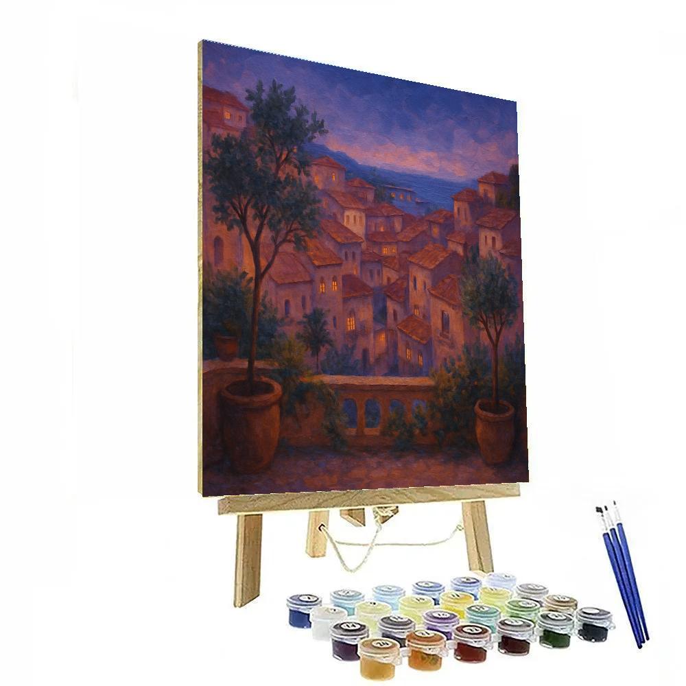Rooftop Garden Above Twilight Arches Paint by numbers kits
