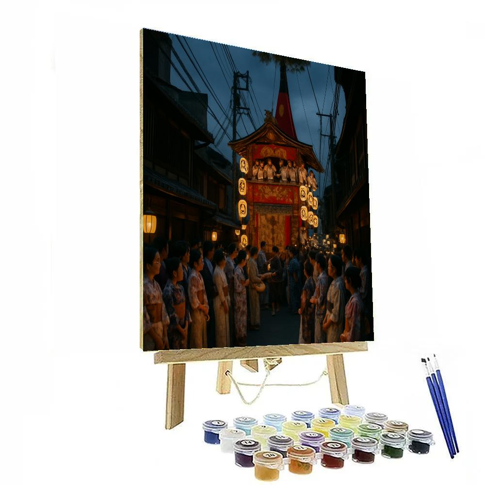 Gion Matsuri Evening Procession Kyoto paint by number