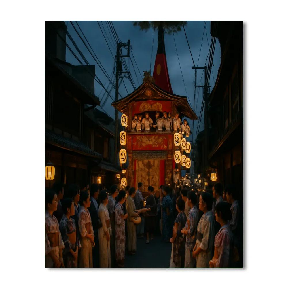 Gion Matsuri Evening Procession Kyoto paint by number
