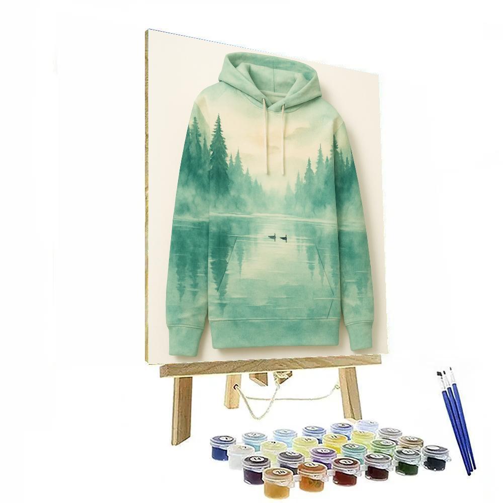 Morning Mist On The Forest Mirror Paint by numbers art