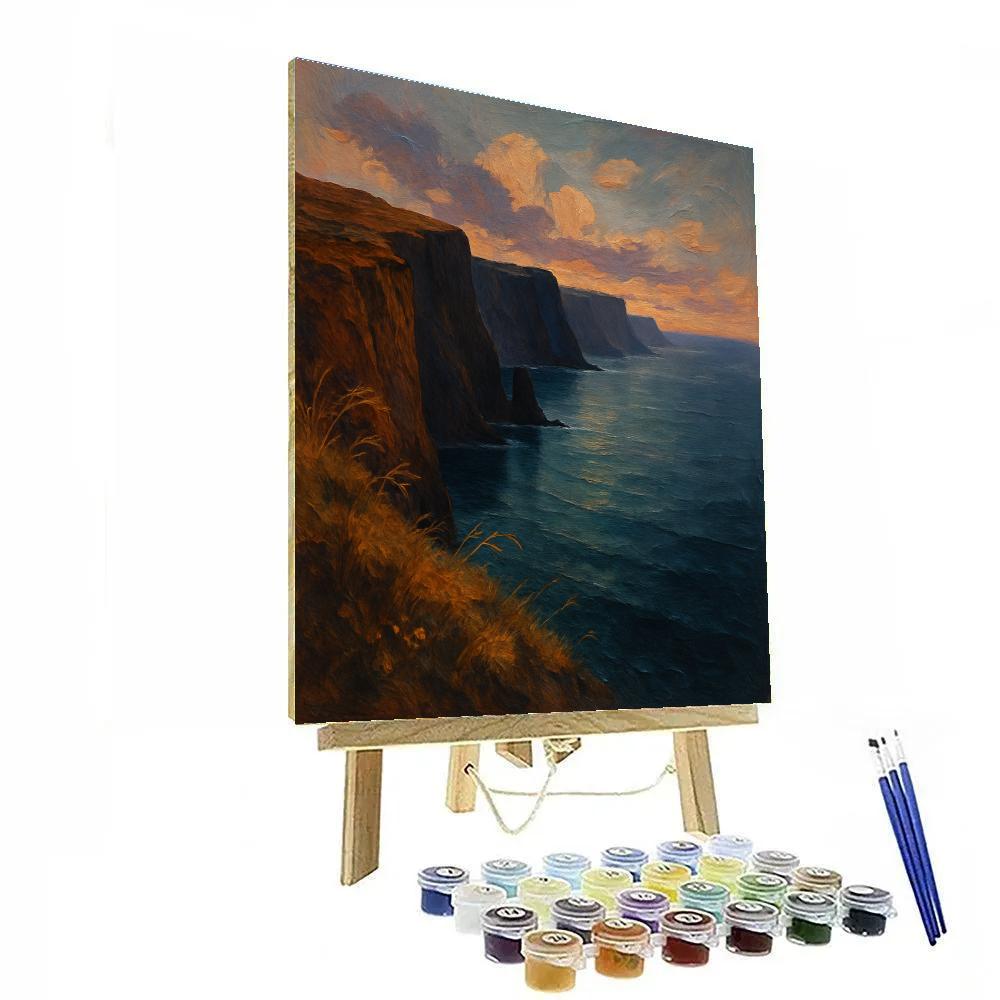 Seaside Cliffs In Gentle Twilight Painting by numbers kit