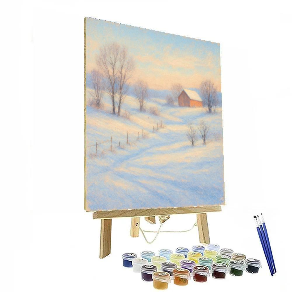 Winter Glow Over Quiet Fields Painting by numbers kit