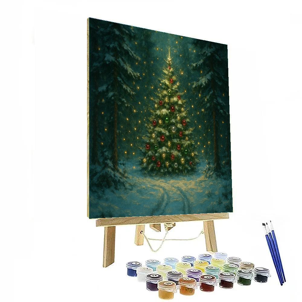 Christmas Fireflies In The Pine Grove paint by numbers