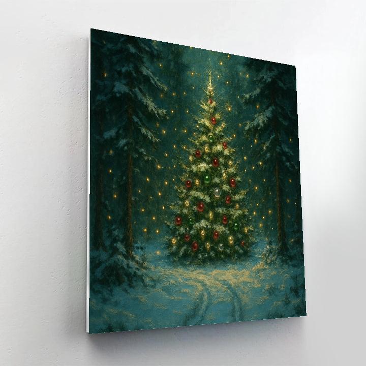 Christmas Fireflies In The Pine Grove paint by numbers