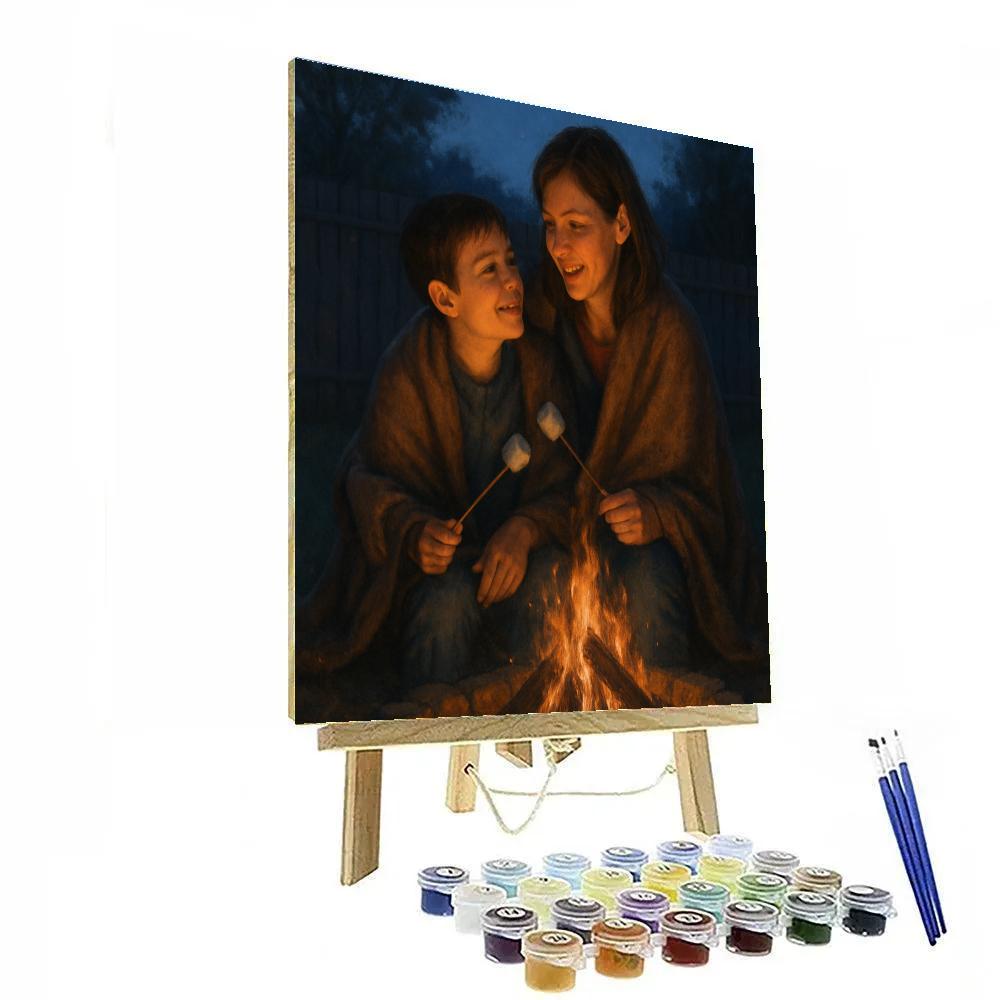 Backyard Campfire Heart To Heart Paint by numbers kits