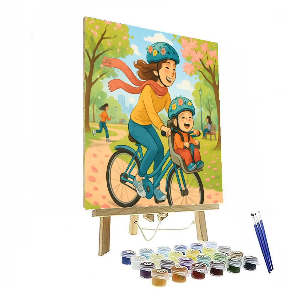 City Park Bicycle Adventure With Mom Paint by numbers art