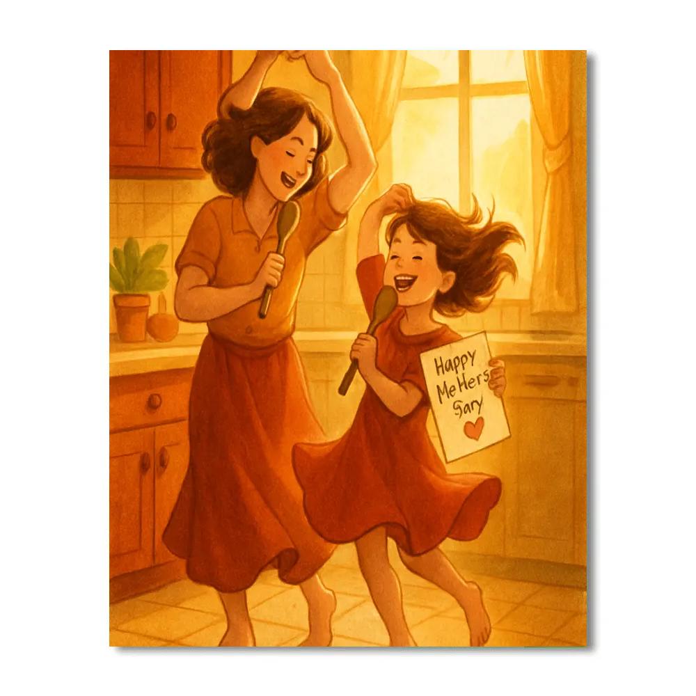 Kitchen Dance Party For Mom Numbered painting kits