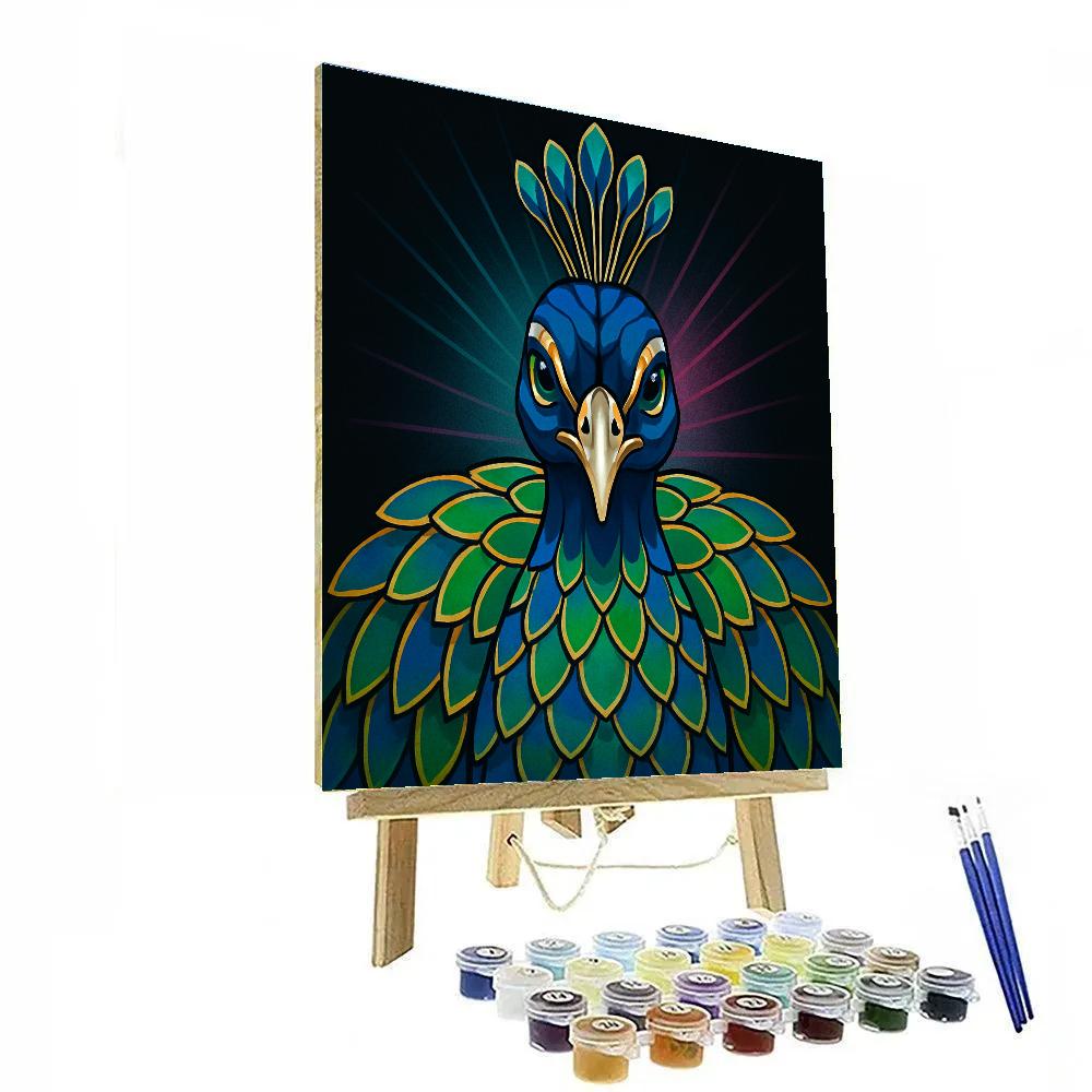 Prismatic Peacock Crown Flare Paint by numbers kits