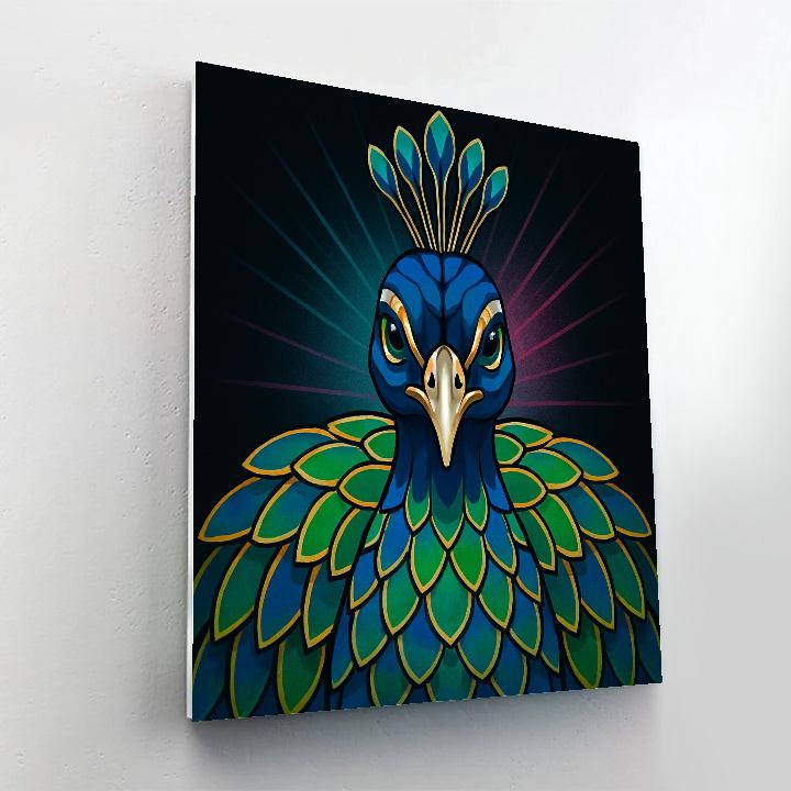 Prismatic Peacock Crown Flare Paint by numbers kits