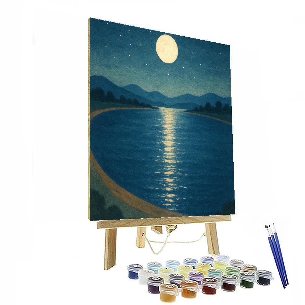 Moon Path Across The Silent Bay paint by numbers