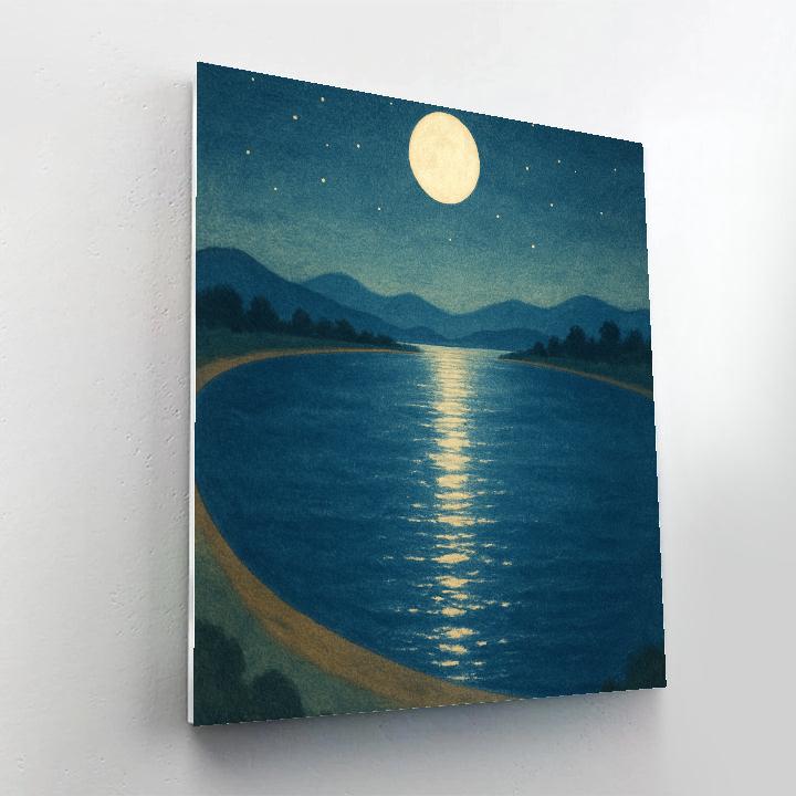 Moon Path Across The Silent Bay paint by numbers