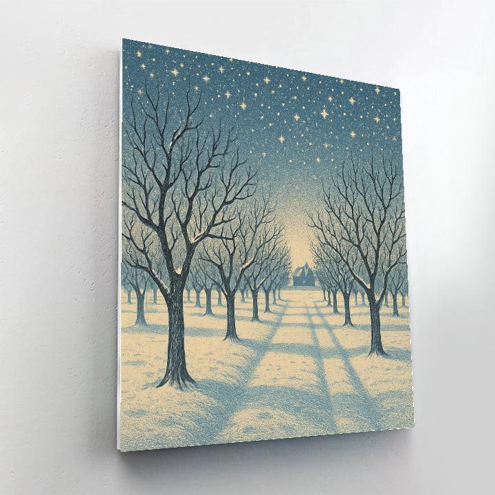 Starlit Orchard After Snowfall Numbered painting kits