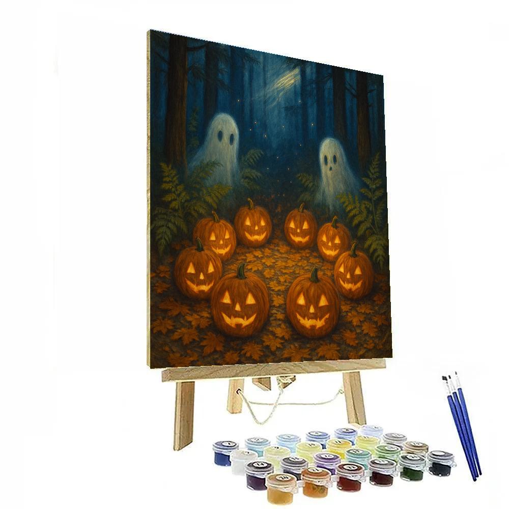 Forest Lantern Circle With Friendly Spirits Paint by numbers art