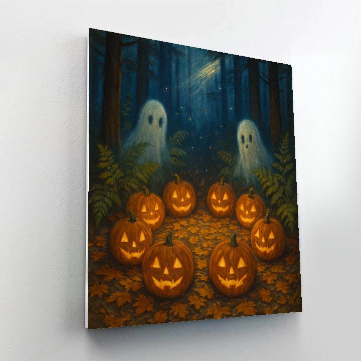 Forest Lantern Circle With Friendly Spirits Paint by numbers art