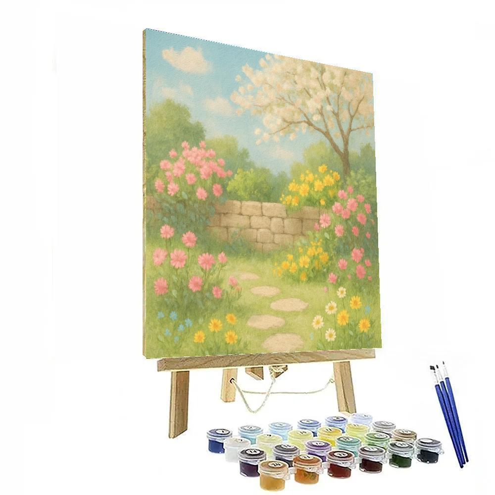 Spring Garden By The Stone Wall Number painting