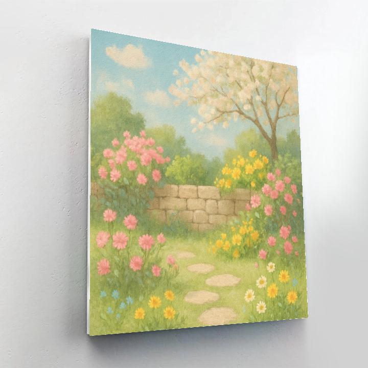 Spring Garden By The Stone Wall Number painting