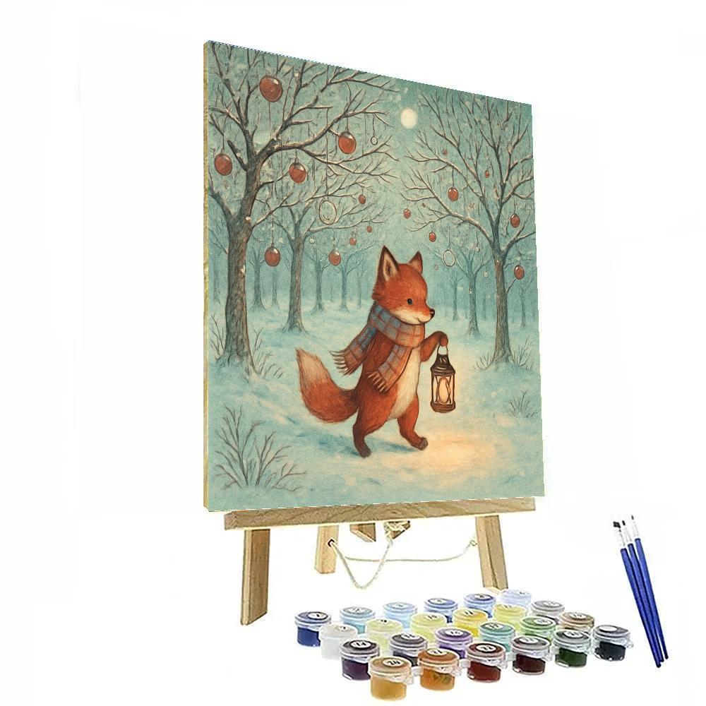 Lantern Fox In The Winter Orchard Number painting