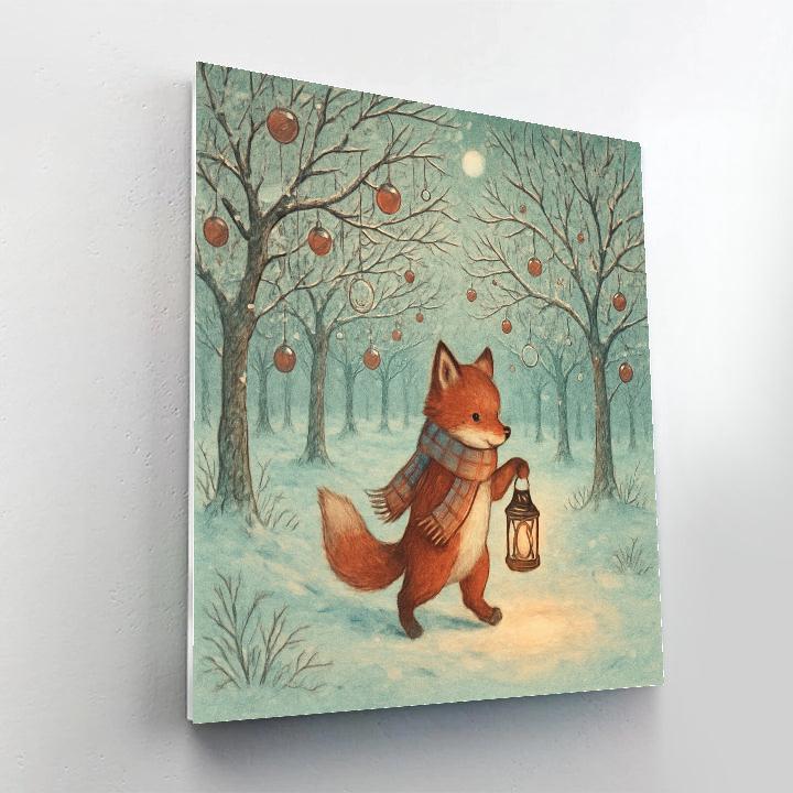 Lantern Fox In The Winter Orchard Number painting
