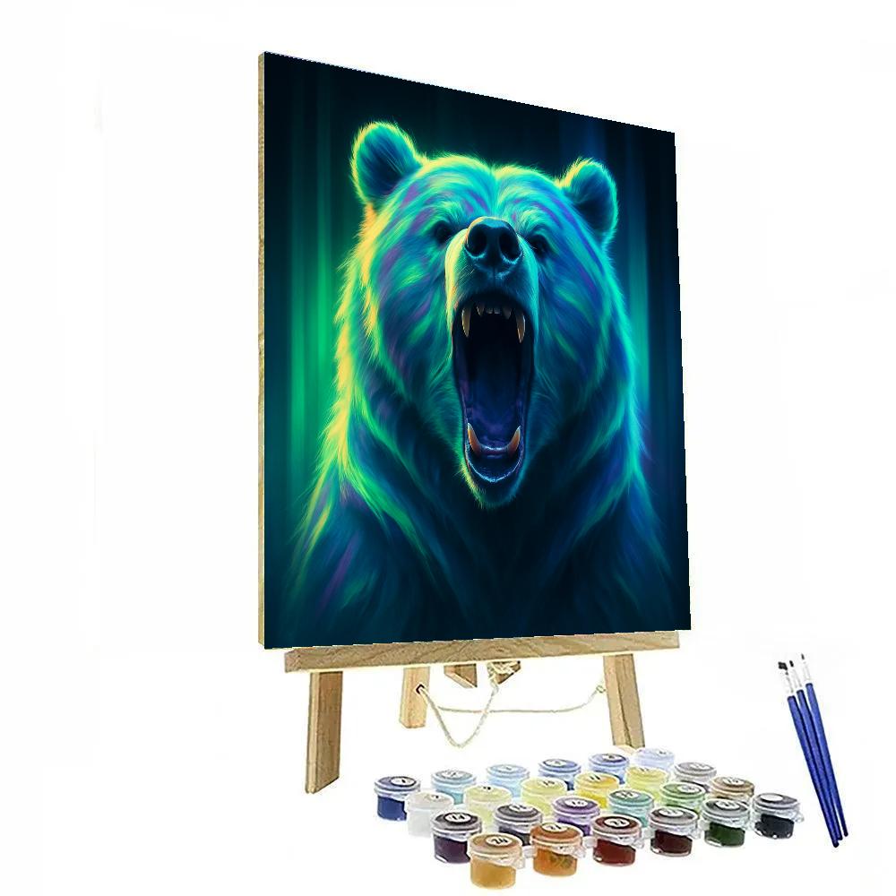 Aurora Bear Northern Roar Numbered painting kits