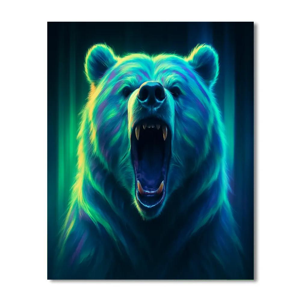 Aurora Bear Northern Roar Numbered painting kits