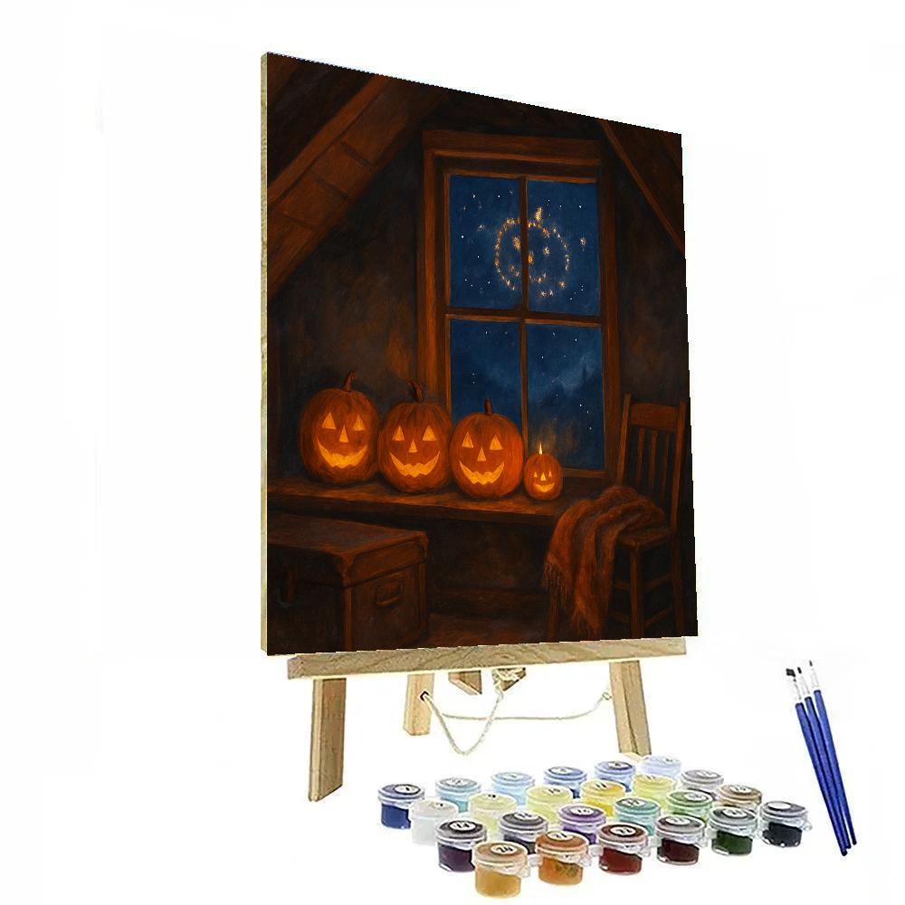 Attic Window Pumpkin Constellation DIY paint by numbers