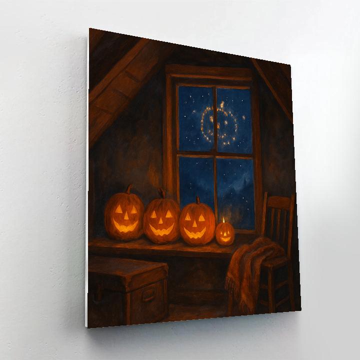 Attic Window Pumpkin Constellation DIY paint by numbers