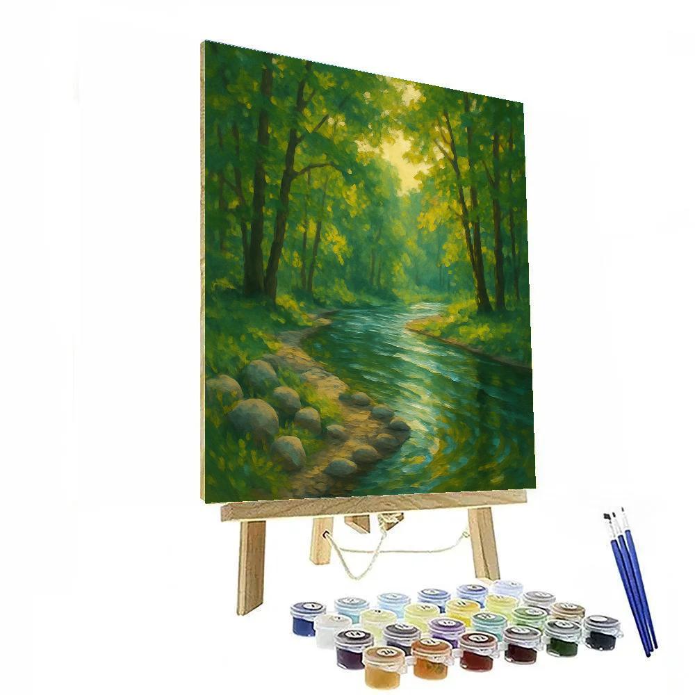 Riverbend In Summer Shade Painting by numbers kit