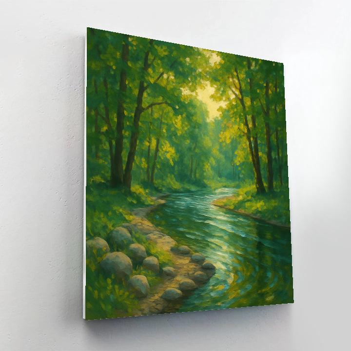 Riverbend In Summer Shade Painting by numbers kit