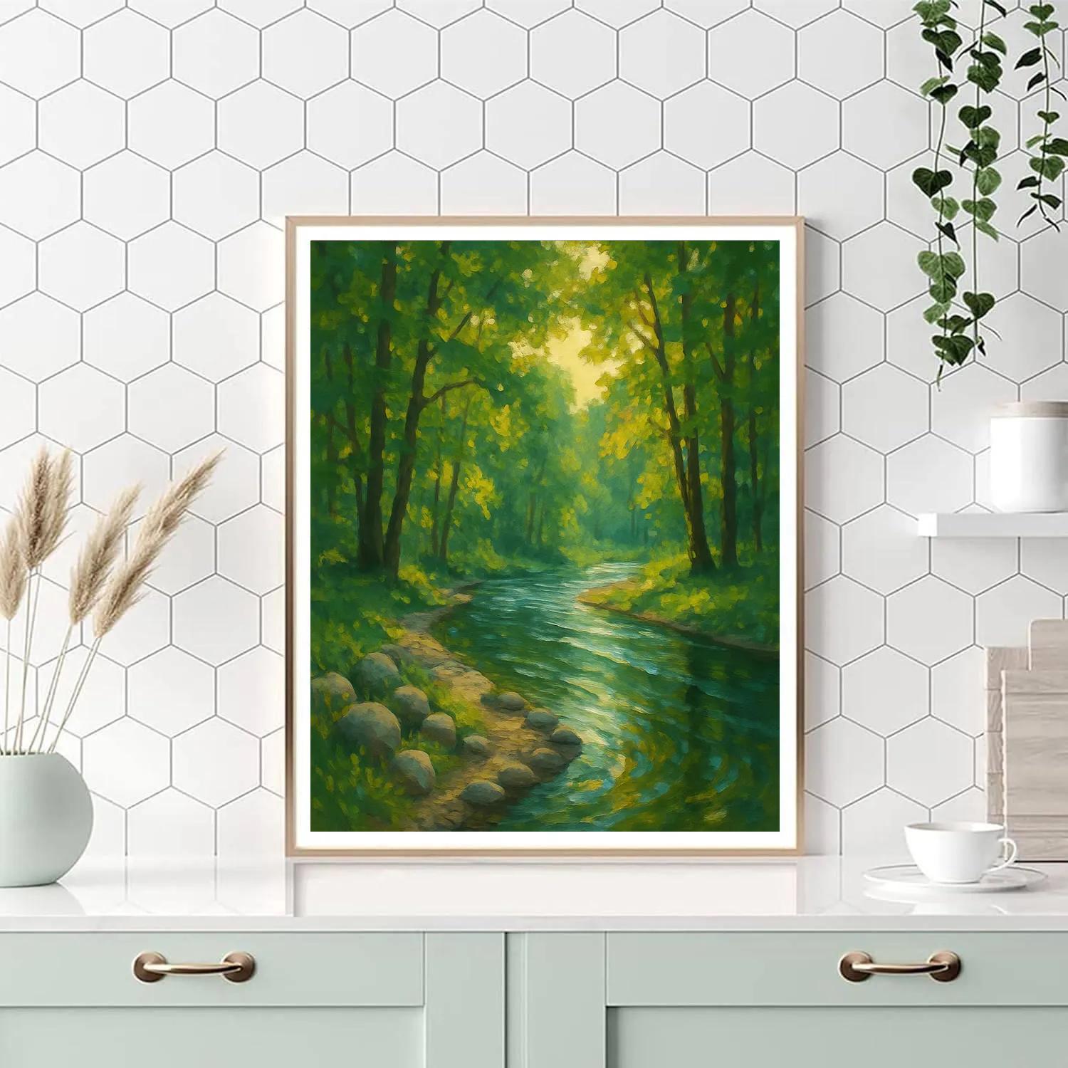 Riverbend In Summer Shade Painting by numbers kit