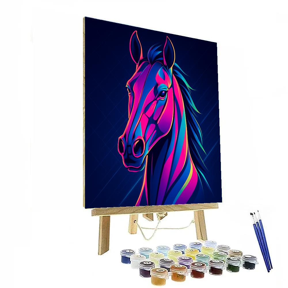 Cyber Stallion Holographic Blaze DIY paint by numbers