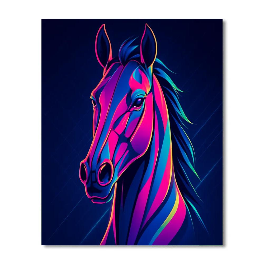 Cyber Stallion Holographic Blaze DIY paint by numbers