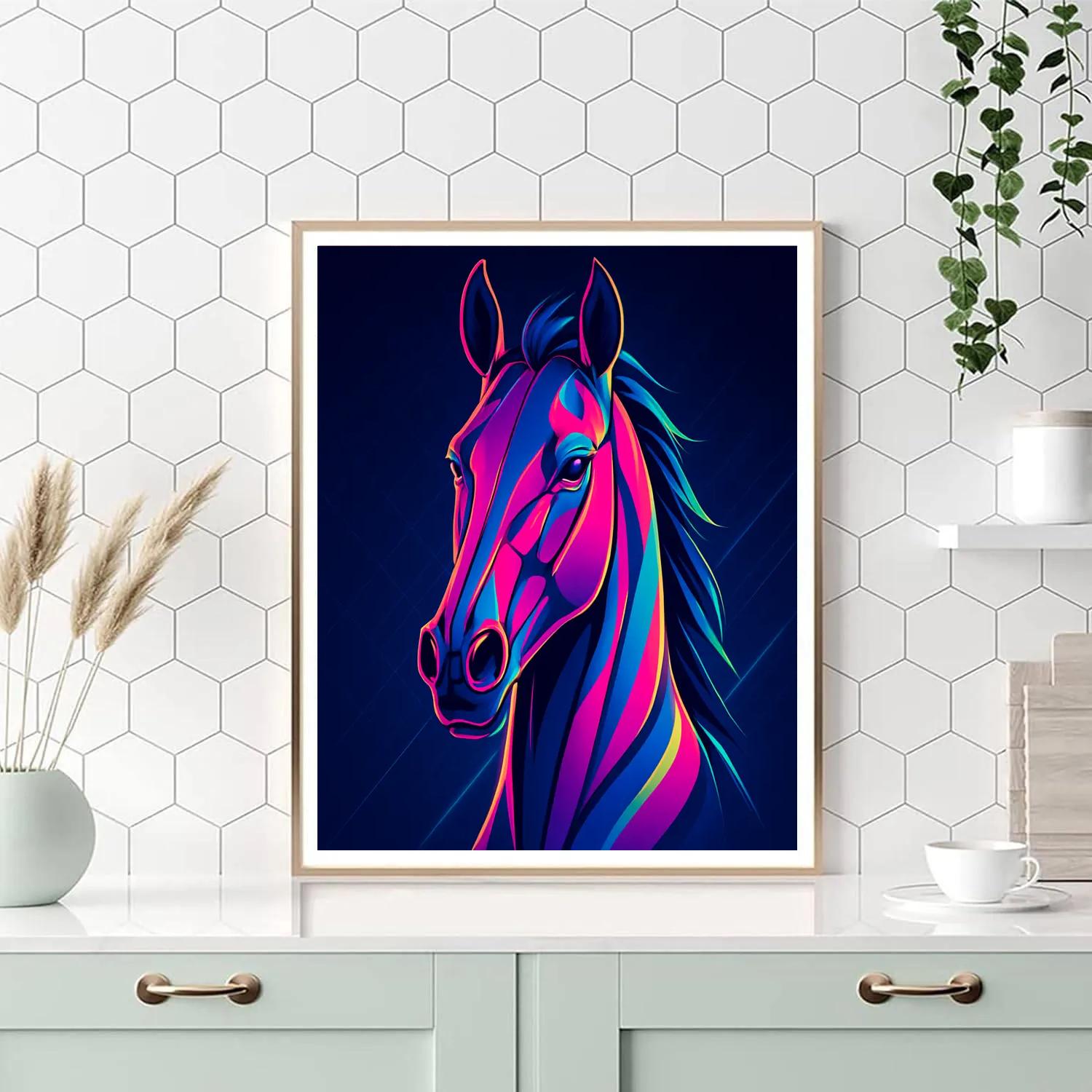 Cyber Stallion Holographic Blaze DIY paint by numbers