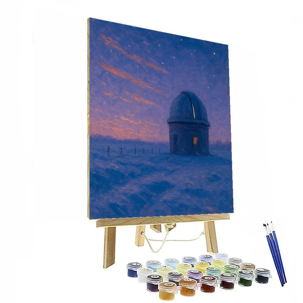 Snowfield Observatory At Dusk Paint by numbers kits