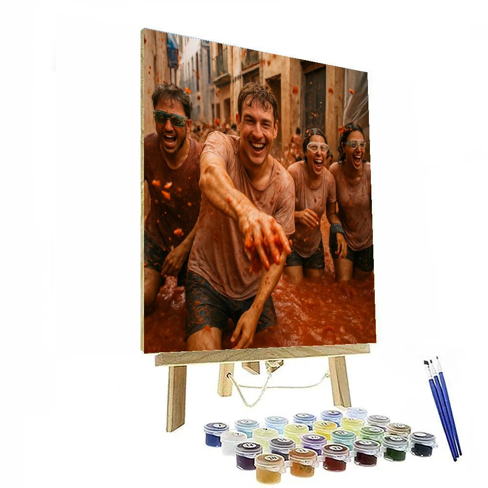La Tomatina Tomato Fight In Bunol Spain Paint by numbers art