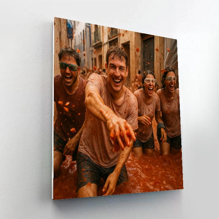 La Tomatina Tomato Fight In Bunol Spain Paint by numbers art