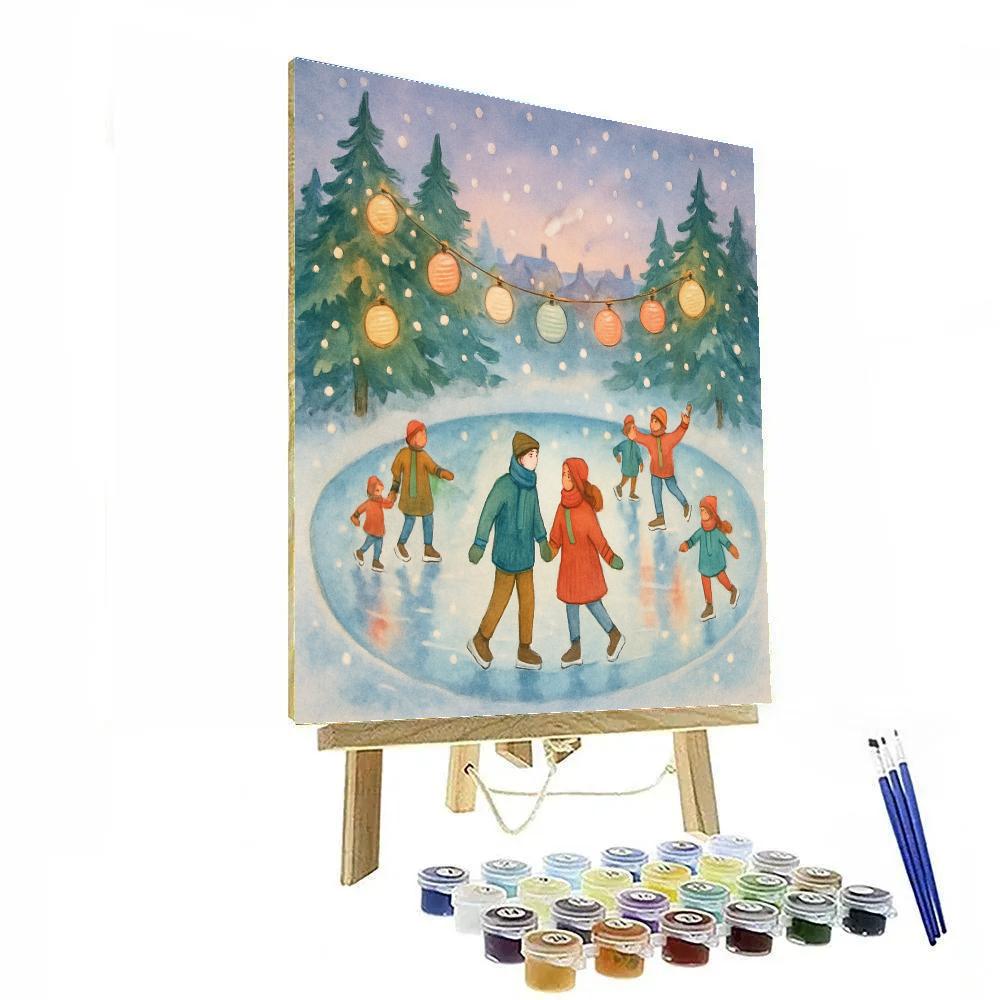 Skating Under The Christmas Lanterns painting number kit