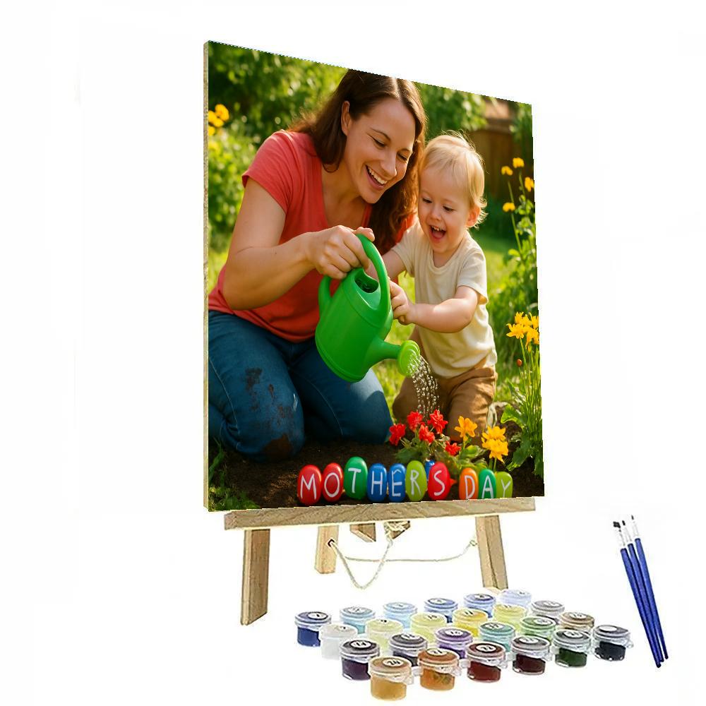 Garden Watering With Tiny Hands paint by numbers