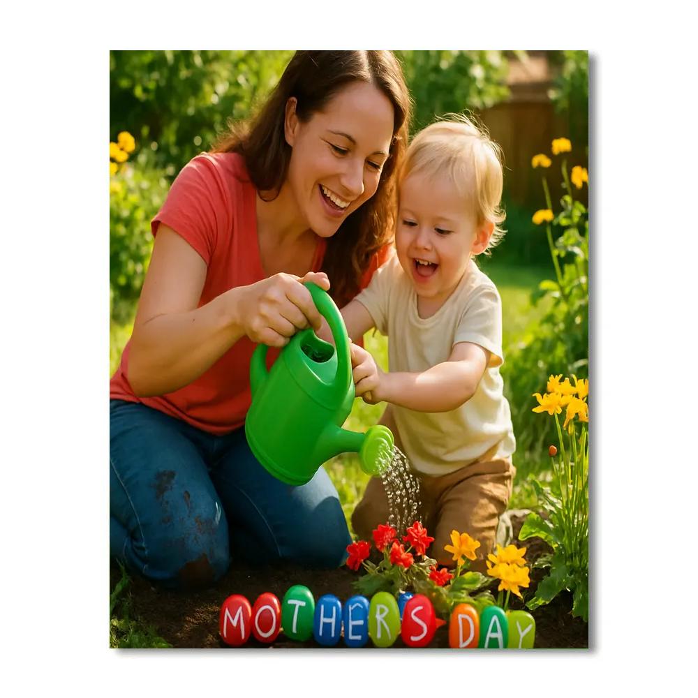 Garden Watering With Tiny Hands paint by numbers