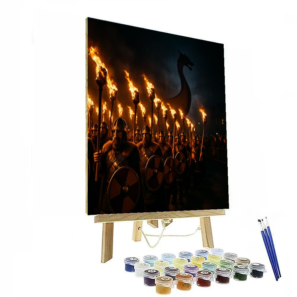 Up Helly Aa Torchlight Procession In Lerwick paint by color
