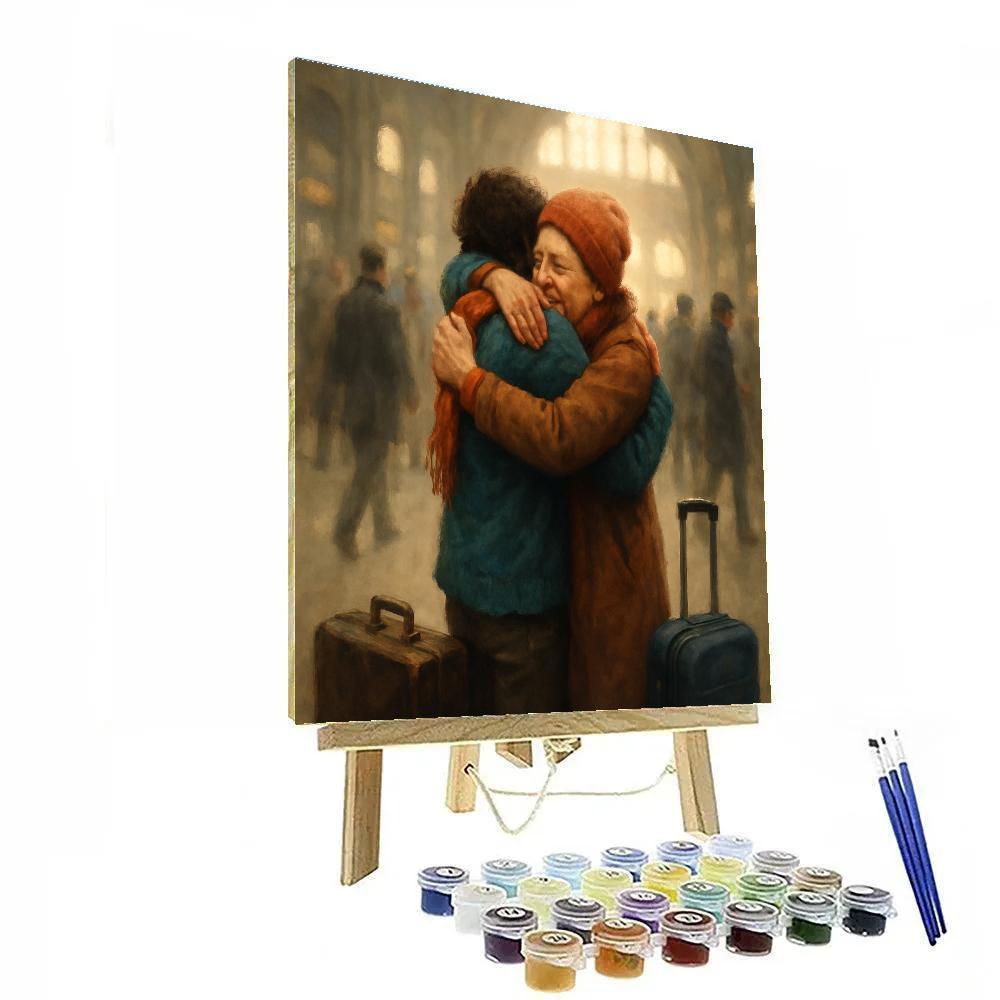 Train Station Reunion With Mom Number painting