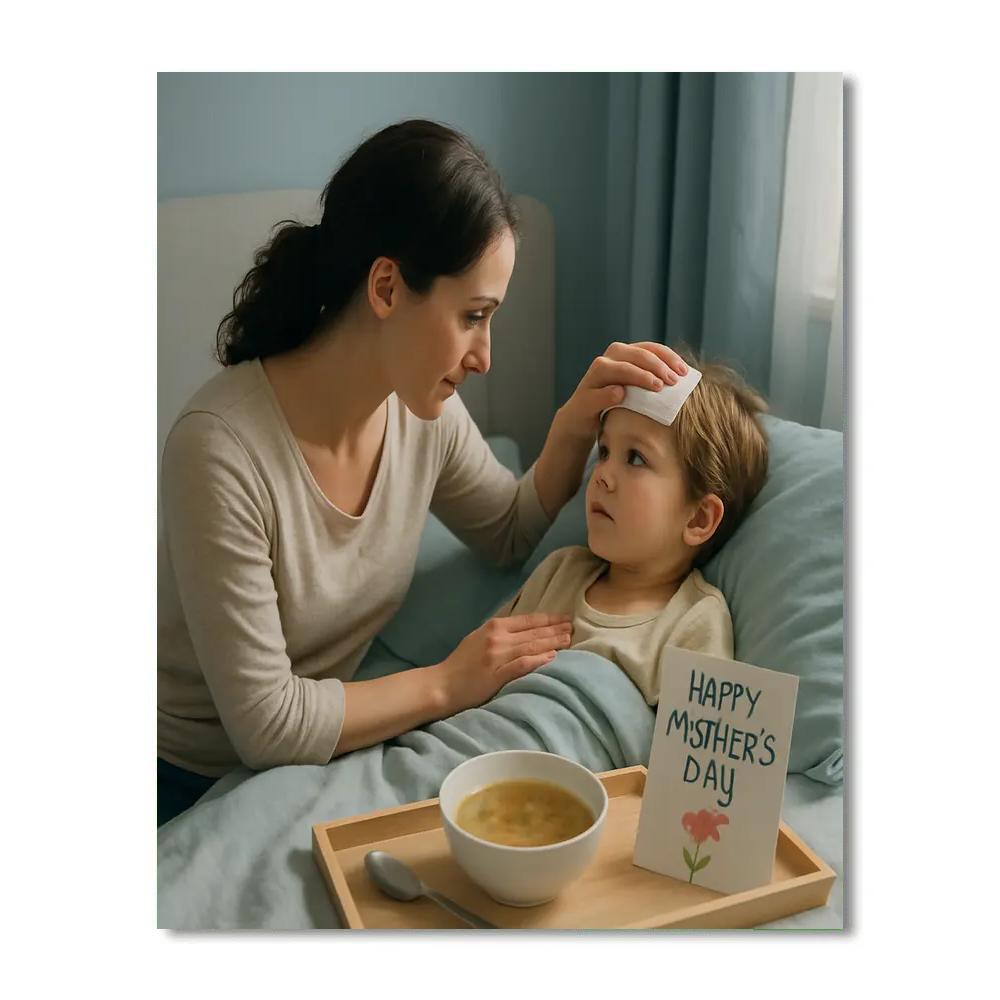 Bedside Comfort On A Sick Day paint by numbers