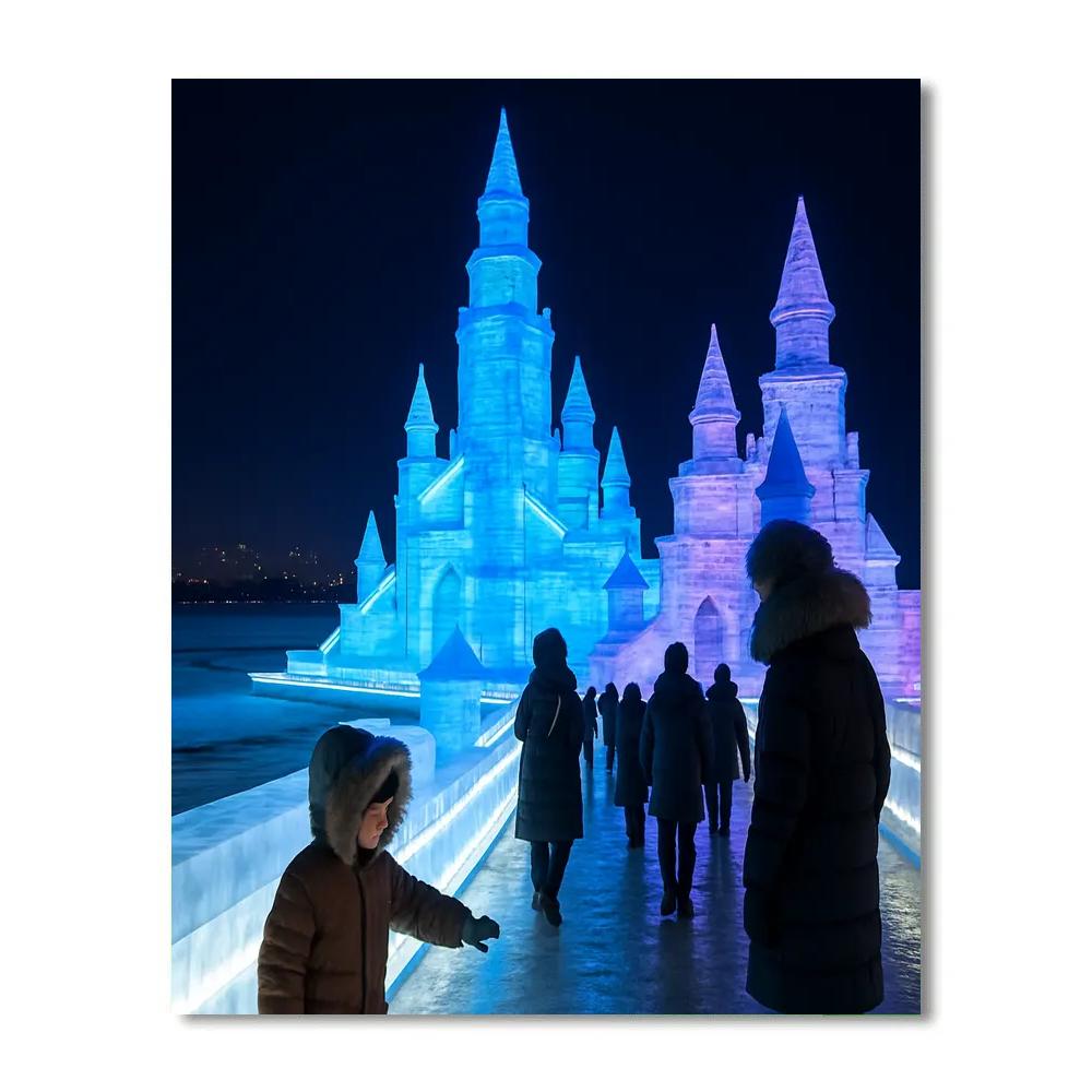 Harbin Ice And Snow Festival Night Sculptures Paint by numbers art