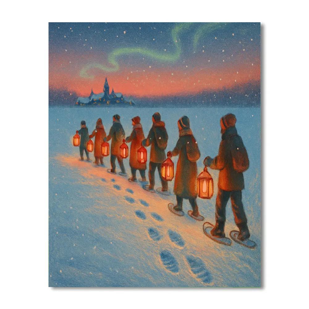 Caravan Of Christmas Lanterns Numbered painting kits