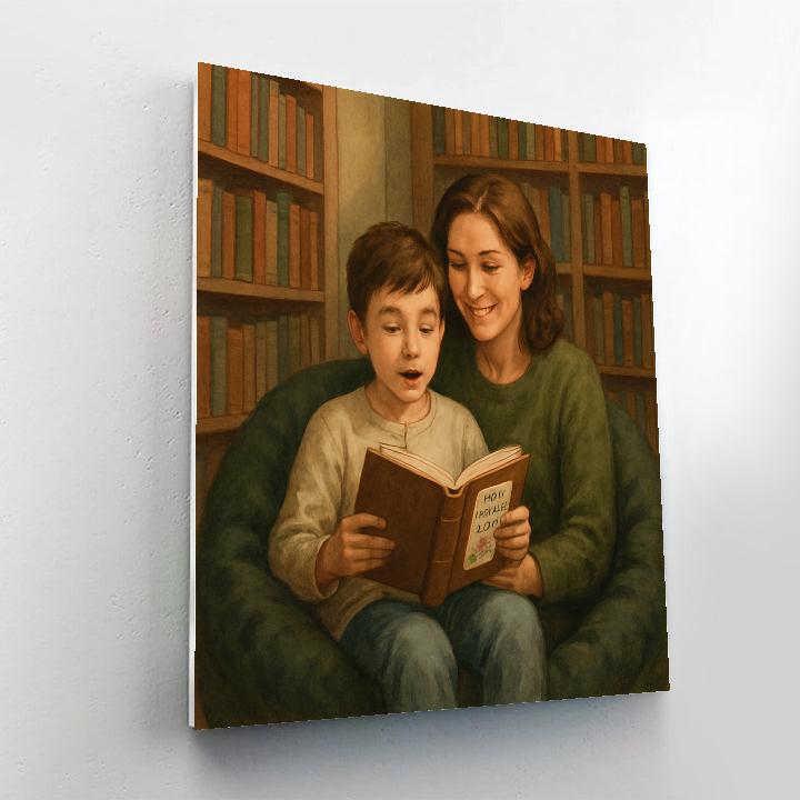 Library Corner With Mom Number painting