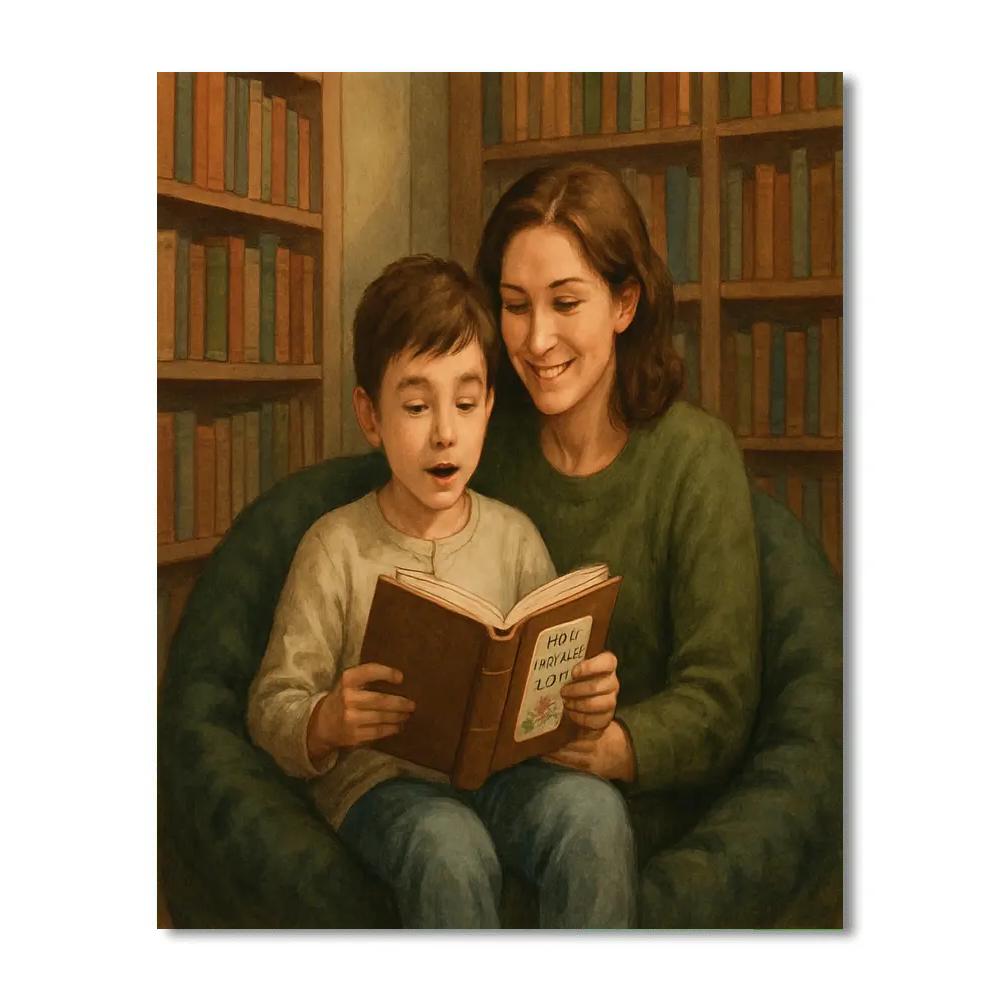 Library Corner With Mom Number painting